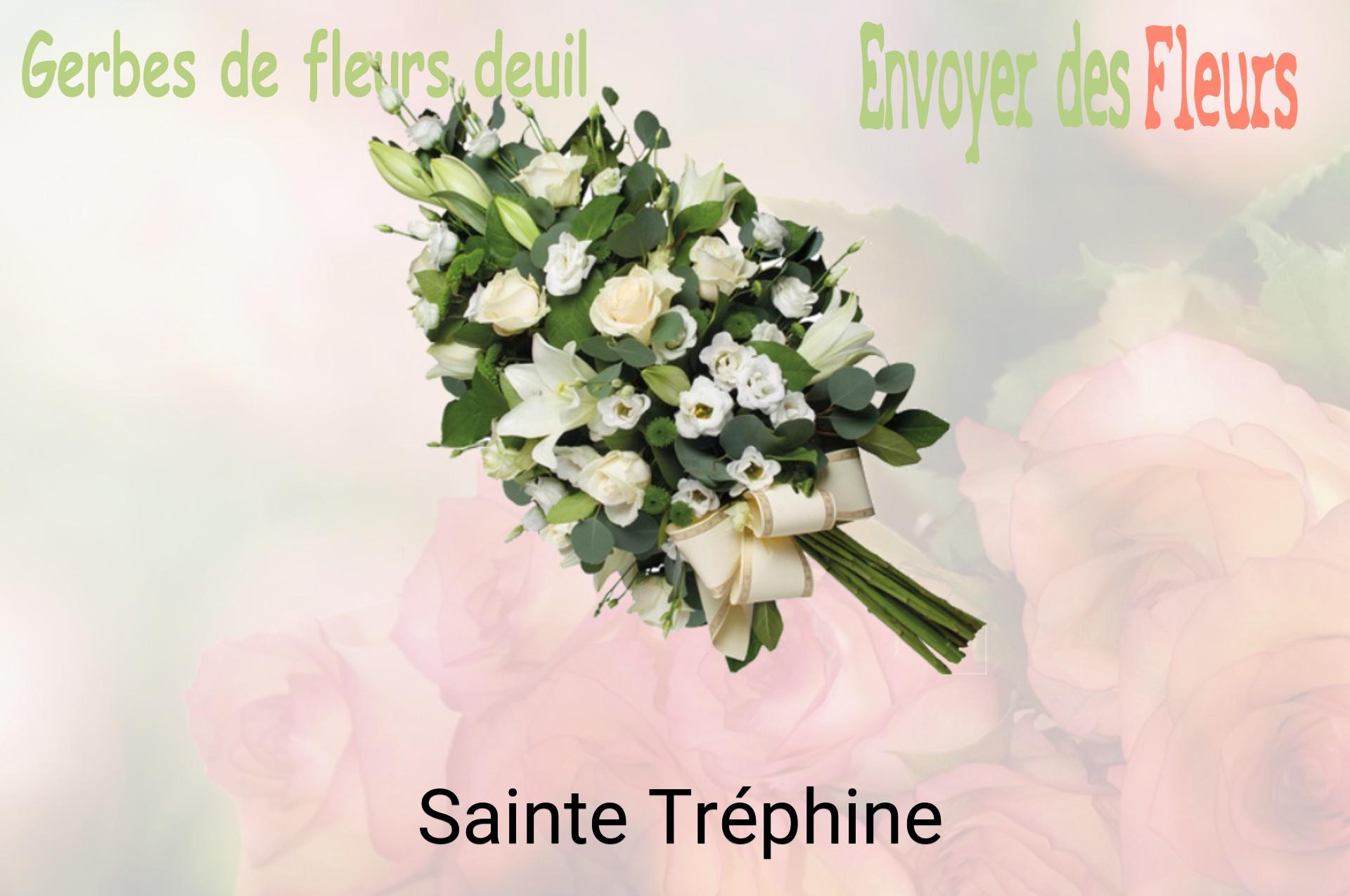 Gerbe de fleurs de deuil livrée à Sainte-Tréphine